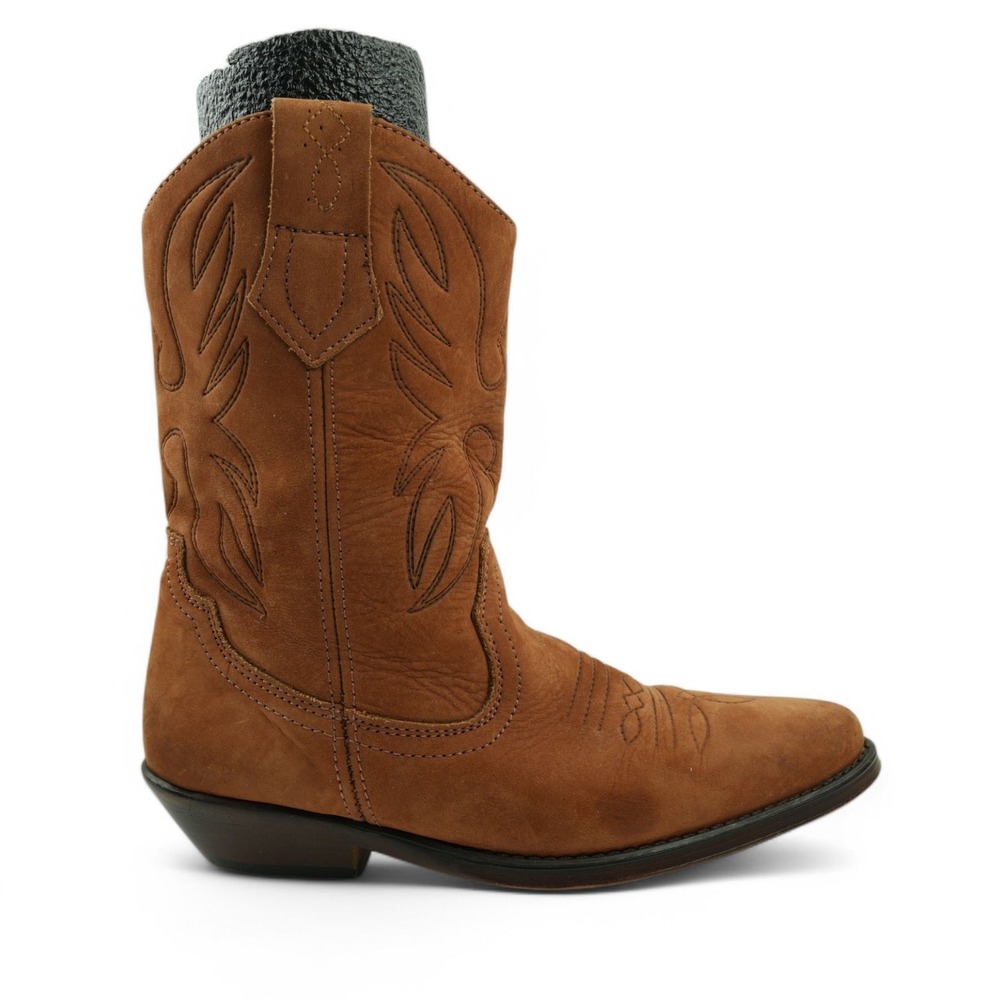 Nicole Boots Womens 6 B Brown Leather Slouch Boots Made in Spain